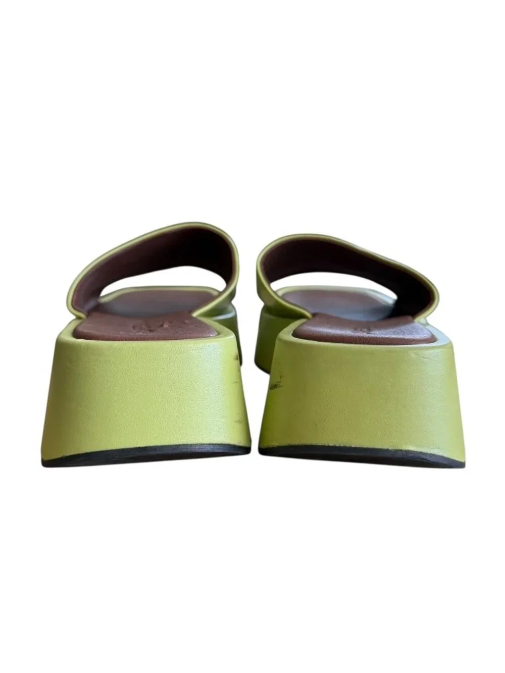 Alohas Svegan Dopamine Maximalist Square Toe Platform Mule Slide Green EU 38